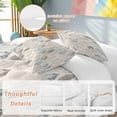 thumbnail image 2 of 3 Piece Teal Beige Tropical Leaves Duvet Cover Set Full Size,Microfiber Comforter/Quilt Cover with Corner Ties and 2 Pillowcases,Farmhouse Burlap Aesthetics All Season Bedding with Zipper Closure, 2 of 8