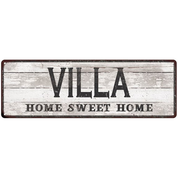 VILLA Home Sweet Home Country Look Gift 6x18 Metal Sig 206180045322