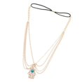 thumbnail image 1 of Cinta para la cabeza Hamsa Hand of Fatima Turquoise Tassel Chain, 1 of 7