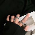 thumbnail image 2 of New Hollow Geometric Round Punk Ring Set, 2 of 4