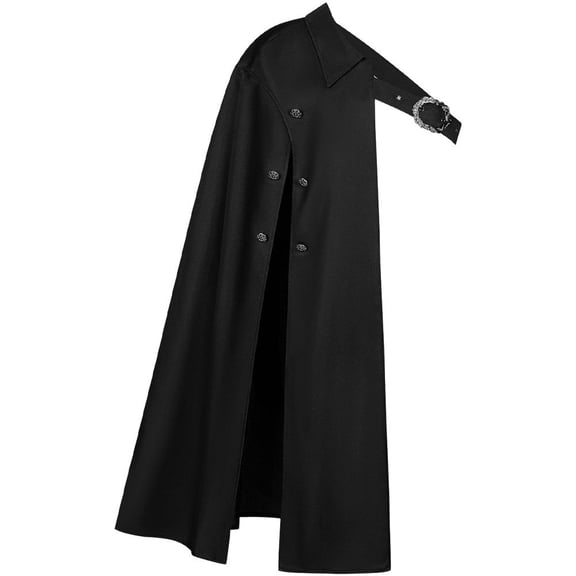 Yvsxxv 1Pc Black Steampunk Half Shoulder Cloak Asymmetrical Shrug Cape for Women Men Formal Events