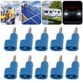 thumbnail image 4 of Open Screw Banana Plugs Speaker Cable Connectors 10Pcs/Set 4mm Solderless Banana Plug Stackable Open Screw 30V AC-60V DC Maximum 24A For Electronics Industrial EquipmentBlue, 4 of 8