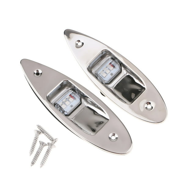 2x LED Luz de Navegación Lateral Rojo y Verde Lámpara con de 112,5 Grados para Barco Marino Sunnimix Luces LED para barcos