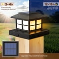 thumbnail image 4 of FKHouse 8 Pack Black Solar Warm White Post Cap Lights, 4X4 5X5 6X6 Fence Deck Post LightsSolar Powered Waterproof for Garden, Yard, Deck, Patio, 4 of 7