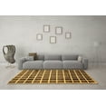 thumbnail image 3 of Ahgly Company Indoor Rectangle Checkered Brown Modern Area Rugs, 7' x 10', 3 of 4