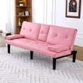 thumbnail image 2 of Euroco 67'' Convertible Sofa Bed with Cup Holder, Modern Sleeper Couch for Living Room, Apartment, or Office, 2 of 9