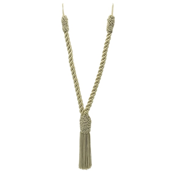 Beautiful Hand-Crafted Small Curtain & Drapery Tassel Tieback with Crown Tassel Design, Tassel Length 4" (10cm) Spread 17" (43cm) # TBCT04, Sandstone Beige #A10 (Light Tan Beige) Sold Individually