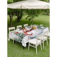 thumbnail image 3 of Outdoor Tablecloth with Umbrella Hole and Zipper, Snowman Christmas Rectangle Table Cloth 52x70 Inch Waterproof Tablecloth, Xmas Tree Snowflake Birds Branches Wooden Picnic Table Cover for Patio, 3 of 7