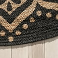 thumbnail image 4 of Well Woven | Kiera Natural Jute | Hand-Braided Floral Medallion | Black & Natural Color Area Rug | 8' Round, 4 of 7