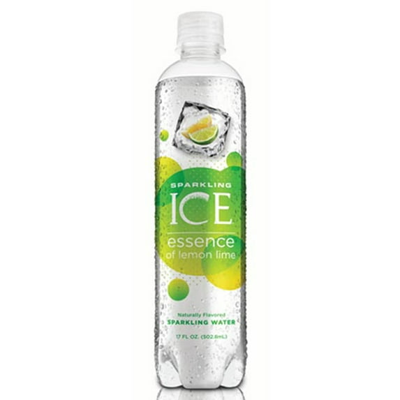 Sparkling Ice Essence of Lemon Lime Naturally Flavored Sparkling w-a-t-e-r 17 oz Plastic Bottles - Pack of 12