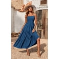thumbnail image 4 of Women's Summer Maxi Dress 2025 Casual Boho Sleeveless Spaghetti Strap Smocked Tiered Long Beach Vacation Sundresses, 4 of 5