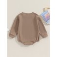 thumbnail image 4 of ZAXARRA Baby Girls Boys Autumn Spring  Romper Long Sleeve Crewneck Solid Color Casual Waffle Romper, 4 of 9