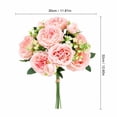 thumbnail image 3 of Pink Artificial Roses Bouquet Faux Silk Flowers for Home Wedding Table Decor 1 Pack, 3 of 5