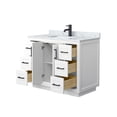 thumbnail image 3 of Wyndham Collection Miranda 42" Metal&Wood Single Bathroom Vanity in White/Black, 3 of 6