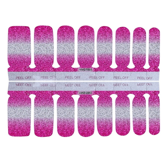Nail Stickers Glitter Gradient Color Full Wraps Polish Stickers Decal Strips Self-Ashesive Nail Sticker Sets For Women Girls on Nails Short on Nail Tabs Nail Striping Tape Silicone Hand for Acrylic