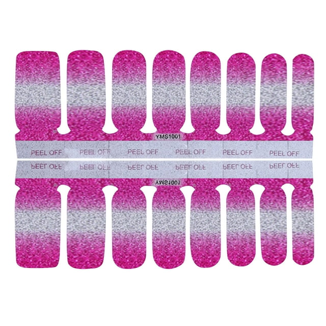 Nail Stickers Glitter Gradient Color Full Wraps Polish Stickers Decal Strips Self-Ashesive Nail Sticker Sets For Women Girls
