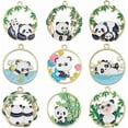 thumbnail image 1 of 1 caja de 18 amuletos de panda de 9 estilos, a granel, lindos amuletos de animales, aleación, moneda, esmalte, dorados, mini pandas, bambú, animales de parte posterior plana, dije de oso, 1 of 6
