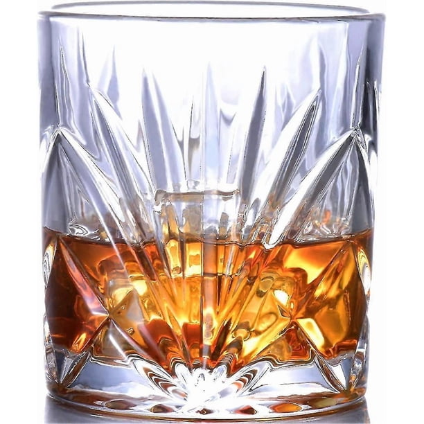 Whiskey Glass Set Of 2, Scotch Bourbon 10oz Crystal Whiskey Glasses Cups, 100% Lead Free Cocktail Glasses Drinkware With Coasters And Luxury Box