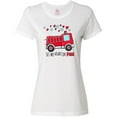 thumbnail image 3 of Inktastic Set My Heart on Fire Valentine Fire Truck with Hearts Women's T-Shirt, 3 of 5