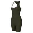 thumbnail image 4 of Timegard Bodysuit for Women Square Neck Ribbed Comfy Slim Short Rompers Workout Gym Jumpsuit Casual, 4 of 6