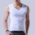 thumbnail image 2 of Gephdiin Sleeveless Shirts for Men Men's Fashion Spring and Summer Casual Sleeveless V Neck Undershirt Men's Ice Silk Undershirt Mens Tank Tops Summer Mens Compression Tank Top White M, 2 of 6