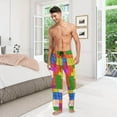 thumbnail image 7 of Building Colorful Blocks Ghost Pajama Pants, Men's Lounge Pants Light with Drawstring and Pockets, Christmas New Year Birthday Father's Day Gifts, X-Large, 7 of 7