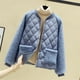 thumbnail image 4 of Chaqueta corta holgada de invierno con relleno de algodón y pelo de cordero para mujer, chaqueta acolchada de algodón con cuello alto, abrigo de moda, 4 of 5