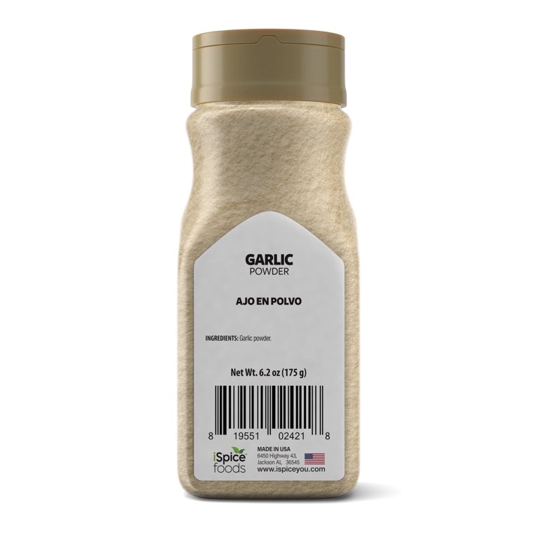 iSpice | Garlic Powder | 6.2 oz | Gourmet Spice | Kosher | Halal | Fine Texture