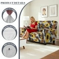 thumbnail image 6 of Xoenoiee Sunflower Cow Print Jacquard Recliner Loveseat Slipcover, Stretch Reclining Sofa Covers for 2-Seater Couch, Washable Furniture Protector with Side Pockets, 6 of 6