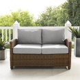 thumbnail image 3 of Afuera Living Wicker / Rattan & Fabric Patio Loveseat in Weathered Brown/Gray, 3 of 5