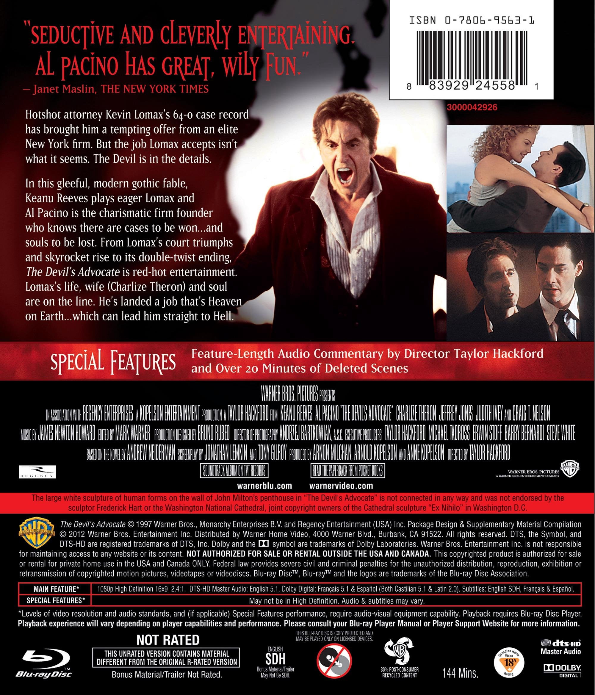 The Devil's Advocate (Blu-ray), Thriller, Warner Bros.