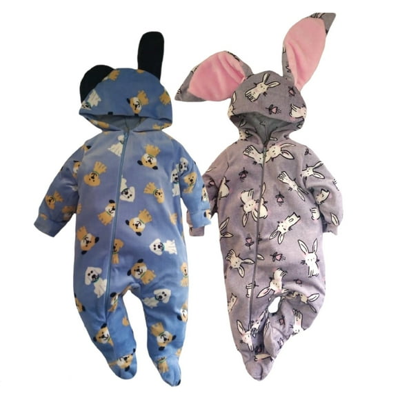 Kit 3 Mamelucos con Gorro Bordado Disney Daisy, Minnie Bolitas, Pua Disney KitB315