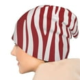 thumbnail image 7 of Beanie Hats for Men and Women, Red Zebra Texture Patterns Adult Unisex Knit Hat Winter Warm Skull Cap, 7 of 7