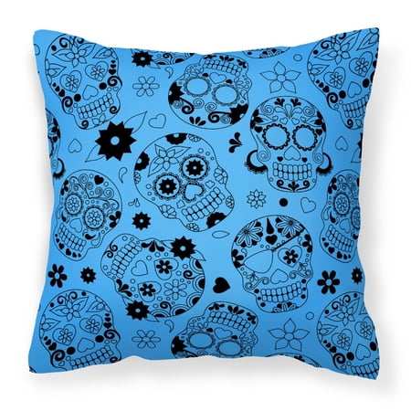Carolines Treasures BB5120PW1414 Day of the Dead Red Fabric Decorative Pillow 14Hx14W multicolor