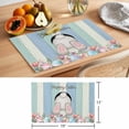 thumbnail image 6 of Easter Rabbit Tail Placemats Set&nbsp;of 1 Spring Floral Watercolor Easter Eggs Blue Green Wood Grain Heat Insulation Washable Place Mats, Non-Slip Table Mats for Dining Table Kitchen,13x19 Inch, 6 of 9