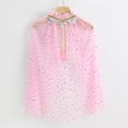 thumbnail image 4 of Fozruso Fleece Lined Jacket Girls 3-10 Years,Toddler Girls Lace Up Cape Party Robe Kids Tulle Princess Performance Fashion Coat Pink, 4 of 5