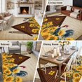 thumbnail image 6 of Farmhouse Sunflowers Area Rugs Collection 5'x7', Vintage Roosters Farm Countryside Non Slip Indoor Rectangle Throw Runner Rug Floor Mat Carpet for Living Room Dining Table Bedroom Nursery, 6 of 9
