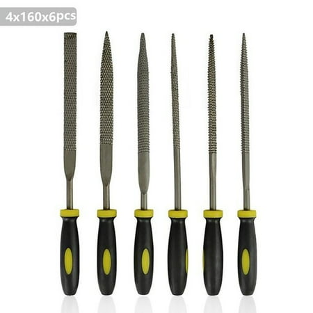 

GOXAWEE 6pcs Needle File Set Hand Metal Files Hardened Alloy Strength Steel Set Includes Flat/Flat Warding/Square/Triangular/Round/Half-Round File