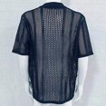 thumbnail image 6 of Daolelai Summer Thin Knitted Sweater Men's Lapel Short-Sleeved Hollow Cardigan European and American Muscle Men's Clothing, 6 of 7