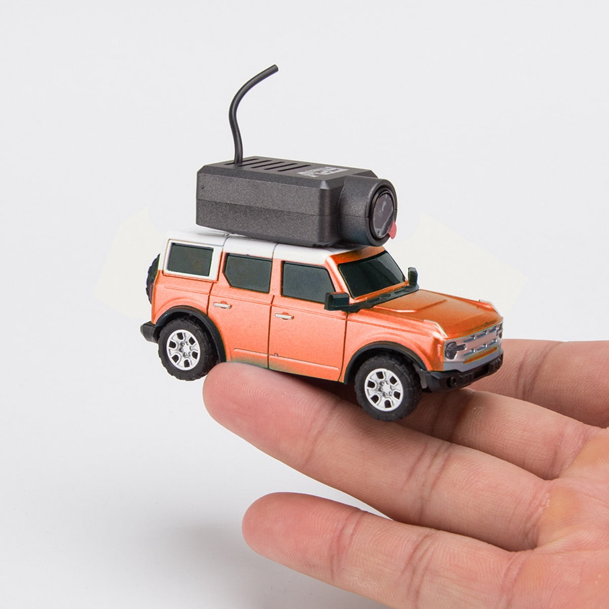 WL 1/64 Scale Mini RC Car, Remote Control Vehicle with WiFi Module Control, APP Auto-Pairing & Onboard Camera View, Micro Racer for Indoor Tracks, Desk Driving, Gift for Adults (Orange)