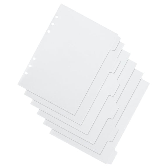 DEEPCRAFF Binder Plastic Sleeves Transparent 6 Sheets Set A5 Size Rectangular Pre-Drilled Holes