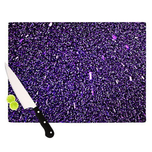 KESS InHouse Purple Dots Cutting Board