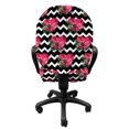 thumbnail image 3 of Exotic Office Chair Slipcover, Polygonal Hearts Tropical Hibiscus Flowers Monstera Leaf on Zigzags, Protective Stretch Decorative Fabric Cover, Standard Size, Charcoal Grey and Hot Pink, by Ambesonne, 3 of 5