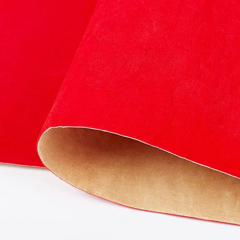 Self Adhesive Velvet Flocking Sheet Red Soft Velvet Drawer Liner for  Jewelry Drawer Craft Fabric 