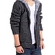 thumbnail image 3 of Sudadera de invierno para hombre, chaqueta tipo cárdigan con capucha y cremallera acolchada de terciopelo, sudaderas informales holgadas y cálidas, 3 of 4