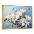 thumbnail image 2 of Designart "Blooming Magnolias In White And Blue I" Flowers Floater Framed Canvas Wall Art, 2 of 5