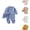 Blue, variant on VOUZZA Toddler Romper Boys Long Sleeve Linen Button Down Romper Bonnet Hat Toddler Jumpsuit Baby Infant One Piece Jumpsuits Newborn Overalls Outfits