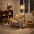 thumbnail image 6 of Jan Floor Lamp with Rattan Shade and Brass Frame, 6 of 8