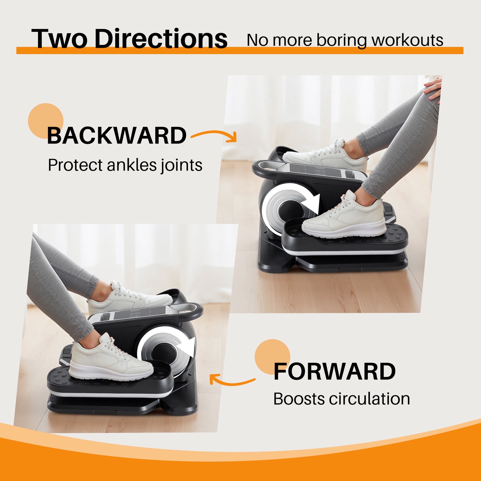 Atilioo Under Desk Elliptical Machine with Remote Control, Electric Elliptical Leg Exerciser, Portable Quiet Seated Pedal Exerciser for Seniors Younger, Silver