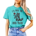 thumbnail image 2 of I'd Pick You Over Trash Shirt for Women and Teens Funny Raccoon Valentine's Day Tee Seafoam Shirt Adult X-Large, 2 of 4